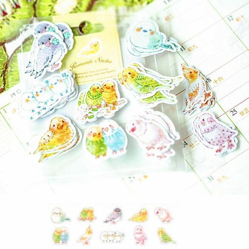 Bộ 70 miếng dán giấy dễ thương dùng trang trí sổ tay