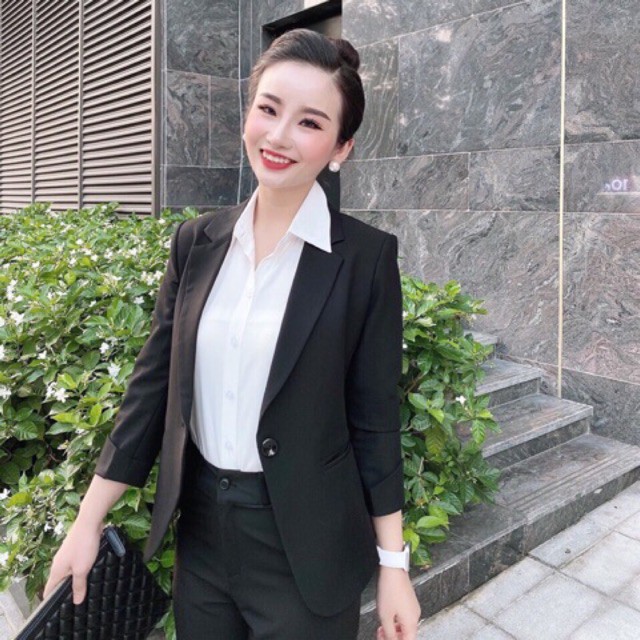 Áo Vest Nữ công sở khoác ngoài cao cấp loại áo 1 cúc tay lỡ | BigBuy360 - bigbuy360.vn