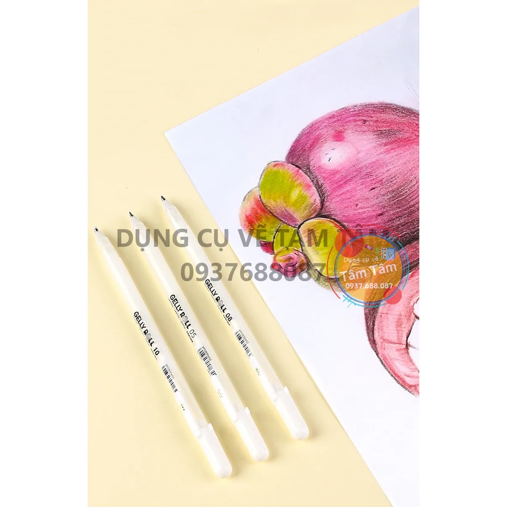 [ TÂM TÂM ]-Bộ 3 bút trắng gelly roll kèm hộp, GELLY ROLL WHITE SET 3 PCS-