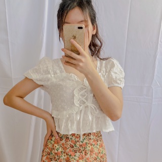 Áo croptop bèo A10