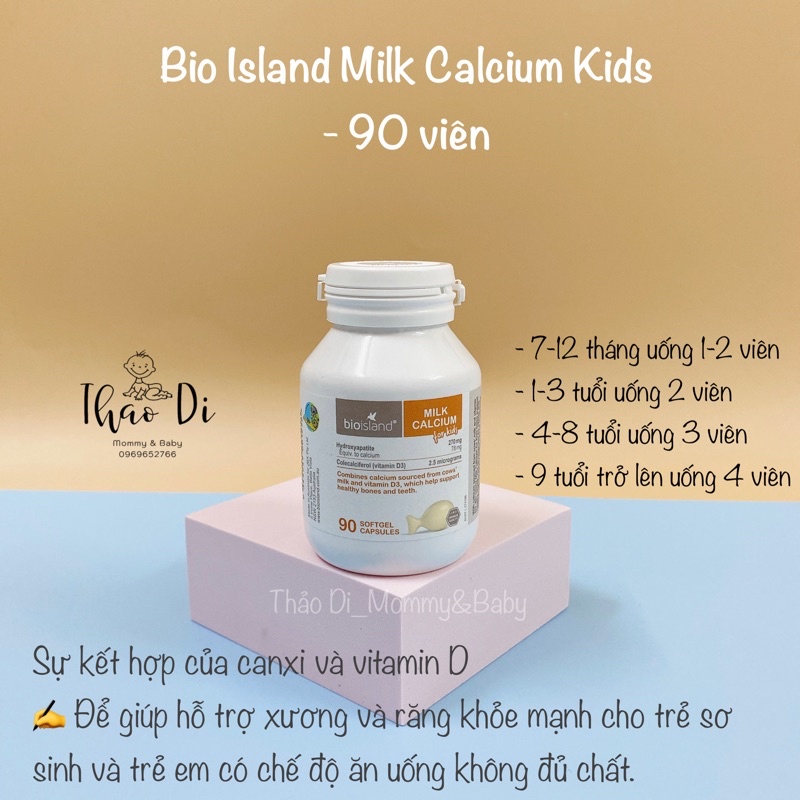 [Mẫu mới] Canxi Sữa Bio Island Milk Calcium 90 viên - Úc