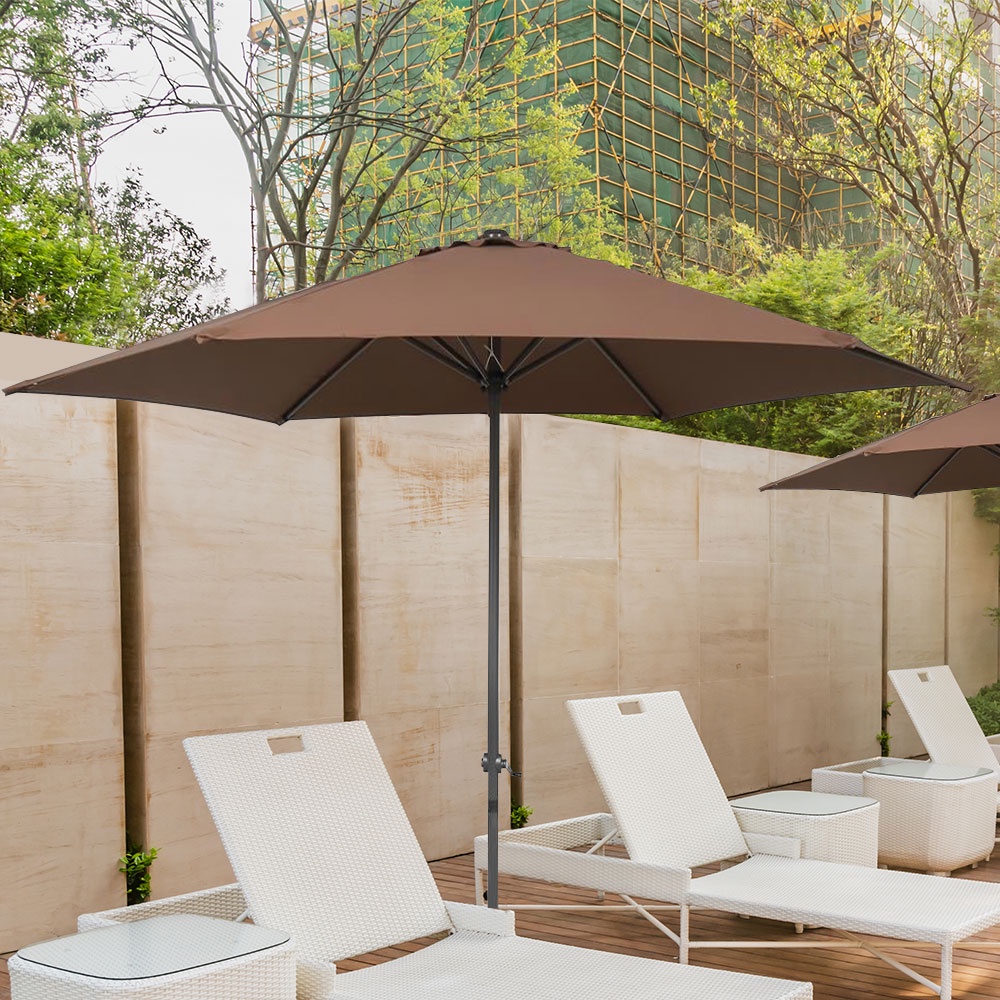HomeBase ME LIVING Dù che dùng trong vườn bằng thép Trung Quốc W300xH300xD340 màu nâu