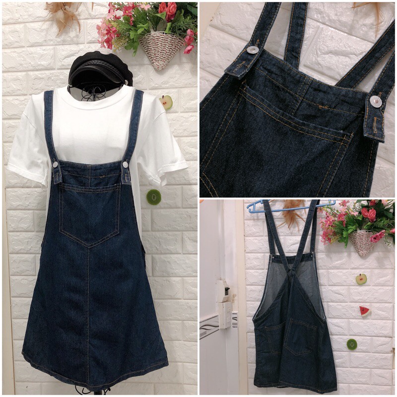 Yếm jean bò Ulzzang Hàn dưới 60 kg