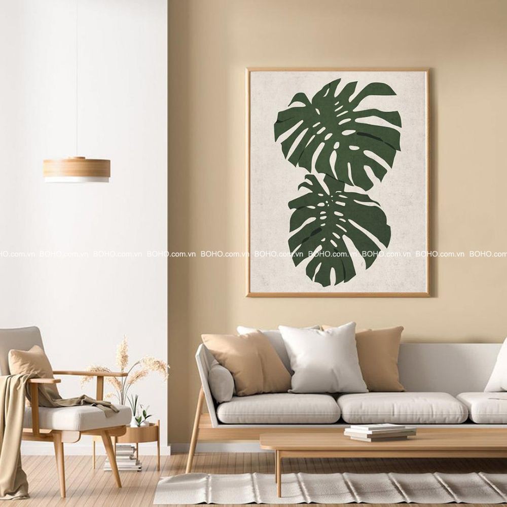 Tranh lá cây nhiệt đới ⚡ 𝗙𝗥𝗘𝗘𝗦𝗛𝗜𝗣 ⚡ tranh treo tường Bắc Âu hiện đại, dễ trang trí, bền đẹp