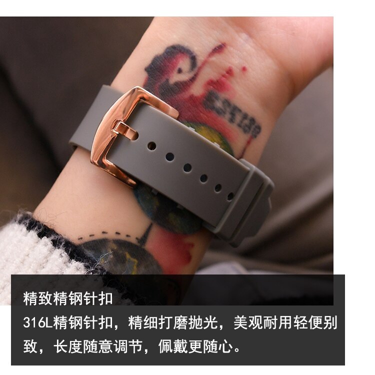 Đồng hồ đeo tay GUOU 8161 thời trang sang trọng cho nam và nữ với dây đeo silicon mặt vuông 12 lần