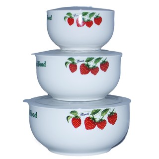 Combo 3 Bộ thố sứ cao cấp có nắp họa tiết hoa Anh Đào