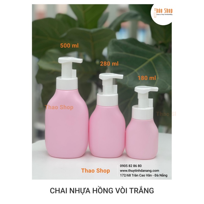 {SIÊU BÁN BUÔN/BÁN SĨ}CHAI NHỰA 180ML HỒNG VÒI TRẮNG, ĐỰNG MỸ PHẨM, CHIẾT KEM...