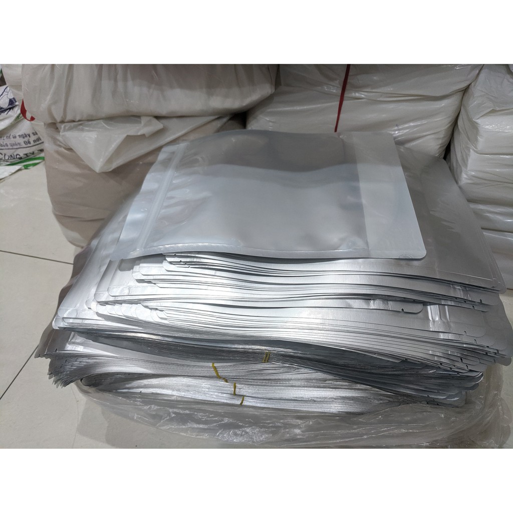 Túi Zip bạc / Túi zip đáy đứng / túi zip 1 mặt bạc / Túi đựng đồ ăn [1Kg] [DÀY, ĐẸP, nhiều size]: chuyên đựng thực phẩm.