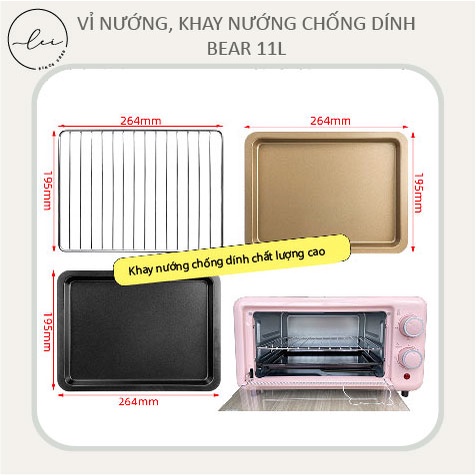 Vỉ nướng, khay nướng lò Bear 11l các loại