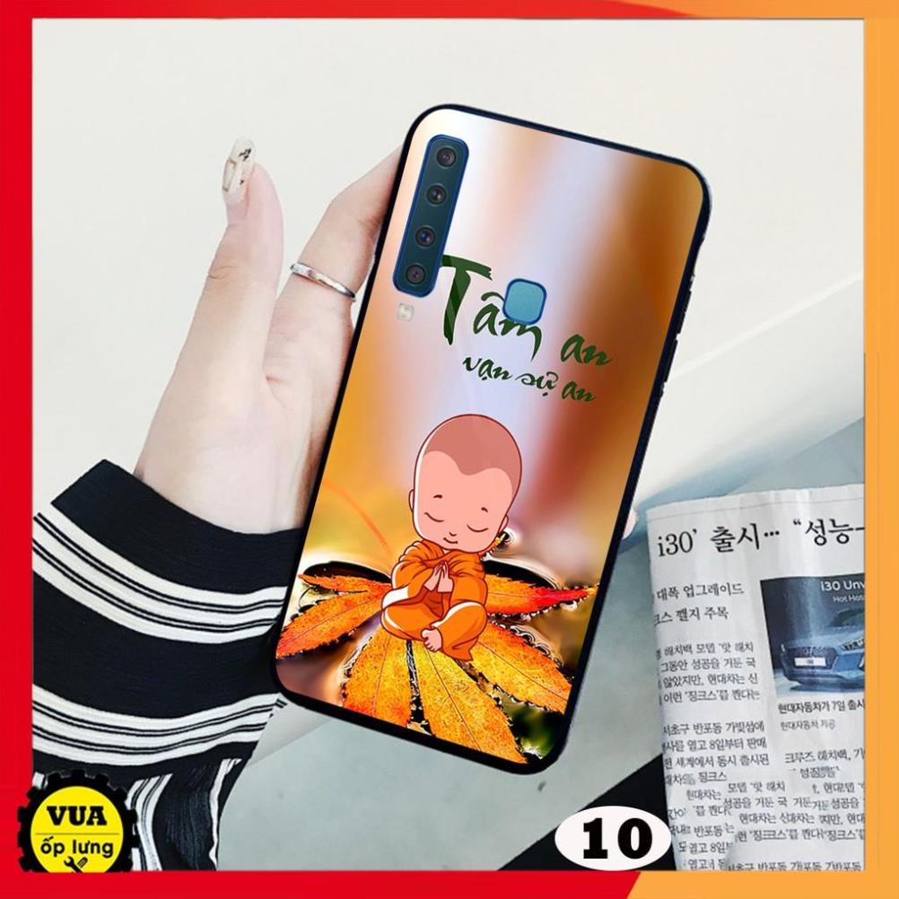 Ốp lưng kính cho Samsung A50 - A50s - A70 - A30s - A70s - A7 2018 - A9 2018 in hình hoa sen tâm an và chú tiểu
