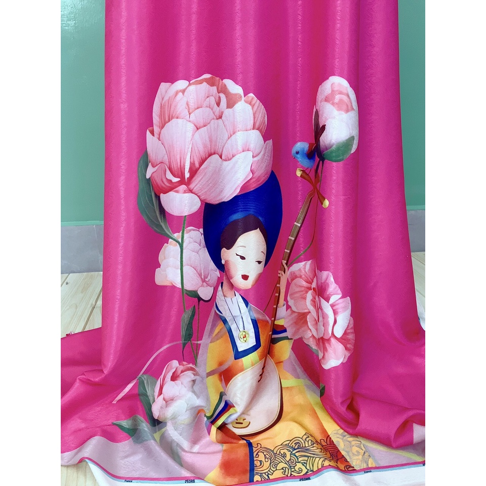Vải lụa may áo dài, váy, sơ mi, tiệm vải của Hạp, mã 75,1 khoang 2m, lụa vân xương cá chất mềm mịn
