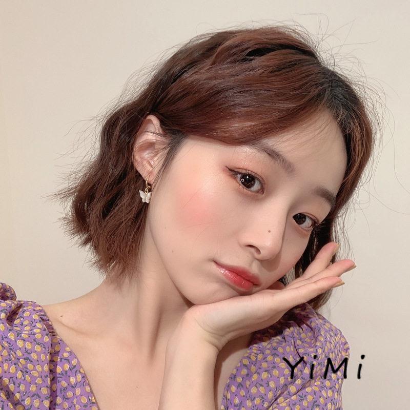 Bông tai mạ bạc hình bướm đơn giản phong cách ngọt ngào thời trang Hàn Quốc cho nữ