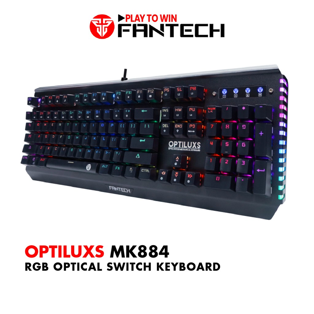 Bàn Phím Cơ Gaming Full-sized Có Dây Fantech MK884 OPTILUX Outemu Optical Switch LED RGB