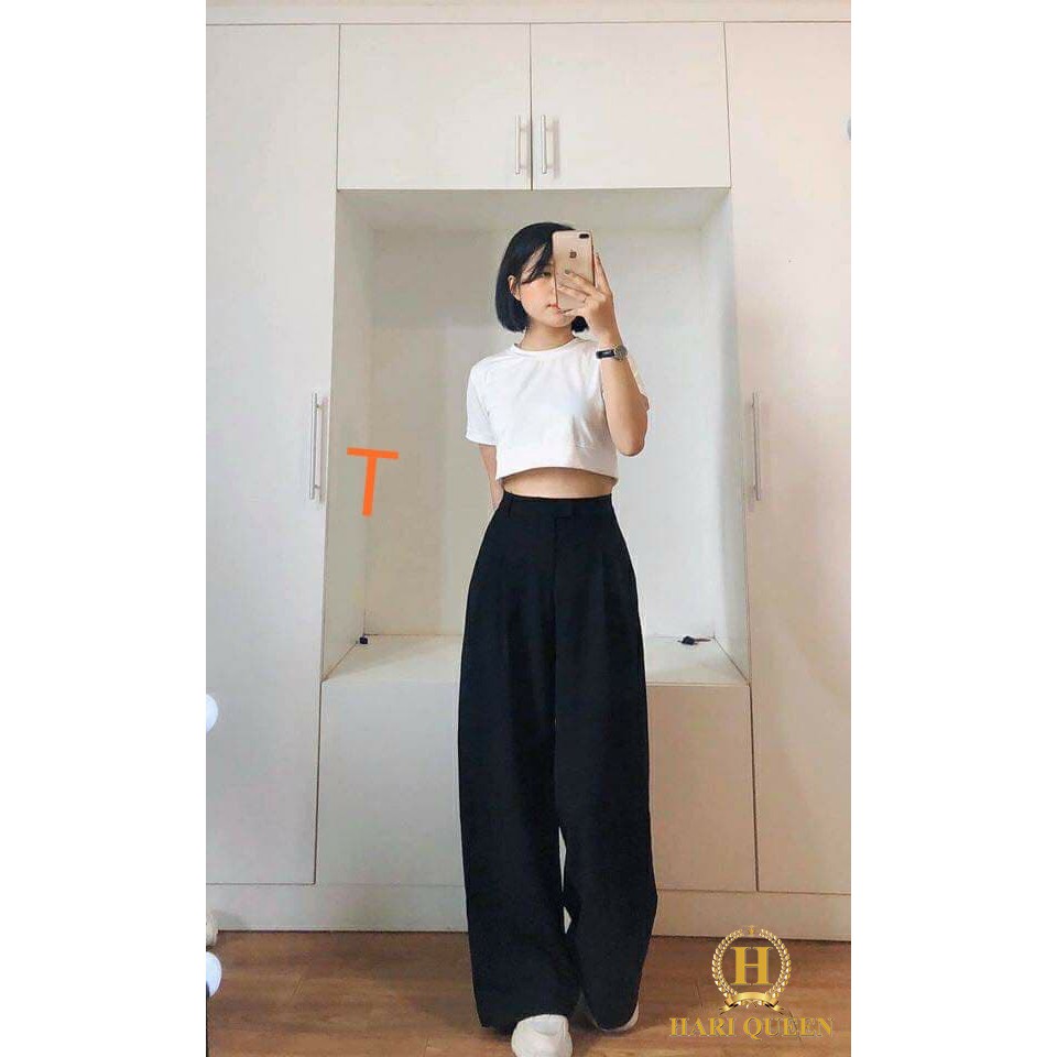 [FREE SHIP ĐƠN TỪ 50K] Sét quần ống rộng cúc + áo croptop body