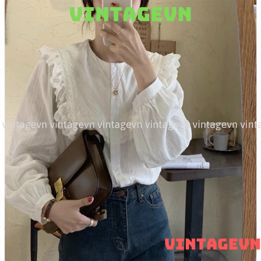 Áo sơ mi kiểu tiểu thư viền ren Yannan.vn vintagevn | BigBuy360 - bigbuy360.vn