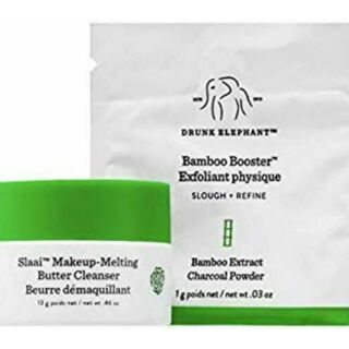 Sáp tẩy trang và bột than tre Drunk Elephant Slaii Makeup Melting Butter Cleanser & Drunk Elephant Bamboo Booster Physic