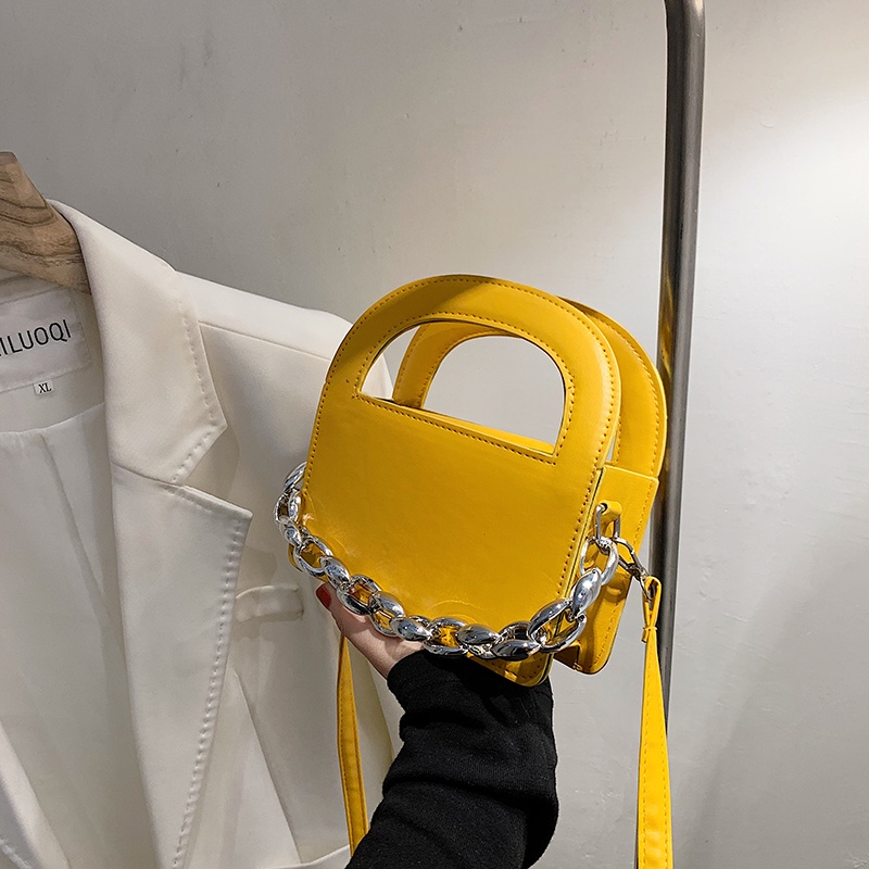 Túi đeo vai IELGY dáng vuông nhỏ phối xích thiết kế thời trang cao cấp cho nữ