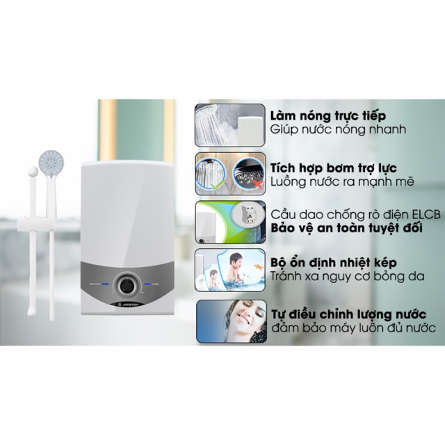 Máy nước nóng có bơm trợ lực Ariston SM45PE-VN - Hàng công ty.
