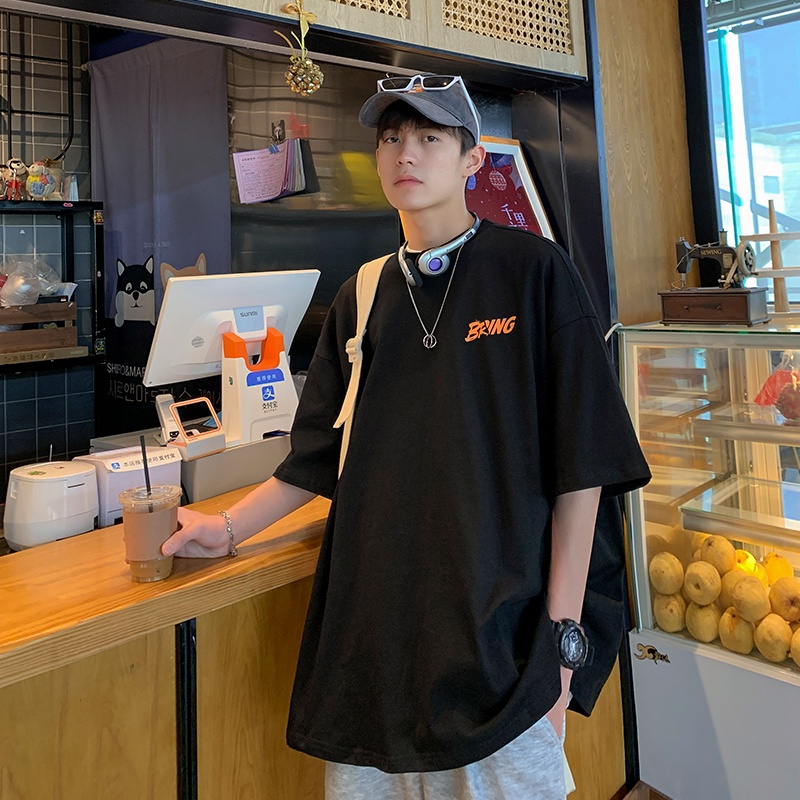 Áo Thun Tay Ngắn Dáng Rộng In Chữ Tiếng Anh Thời Trang hip hop Đường Phố Hàn Quốc size Lớn M-8XL Cho Nam Và Nữ