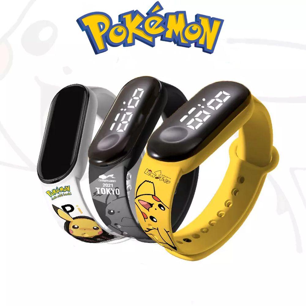 Đồng Hồ Đeo Tay Thông Minh Họa Tiết Pokemon Bằng Silicon Có Đèn LED Dành Cho Bé Gái