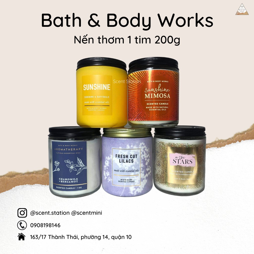 Nến thơm 1 bấc Bath &amp; Body Works 198g