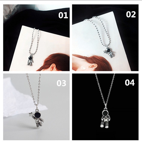 [sweet] woman fashion Hip Hop retro Astronaut star Pendant Couple Necklace ins Trend Personality choker jewelry