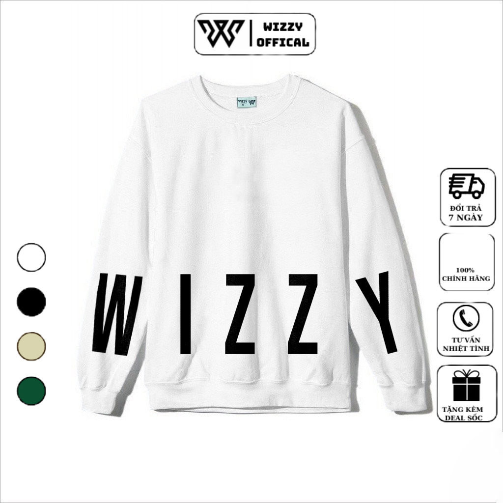 Áo nỉ sweater nam unisex, áo thu đông nam chất mịn dài tay cổ tròn  WIZZY OFFICIAL mã 02