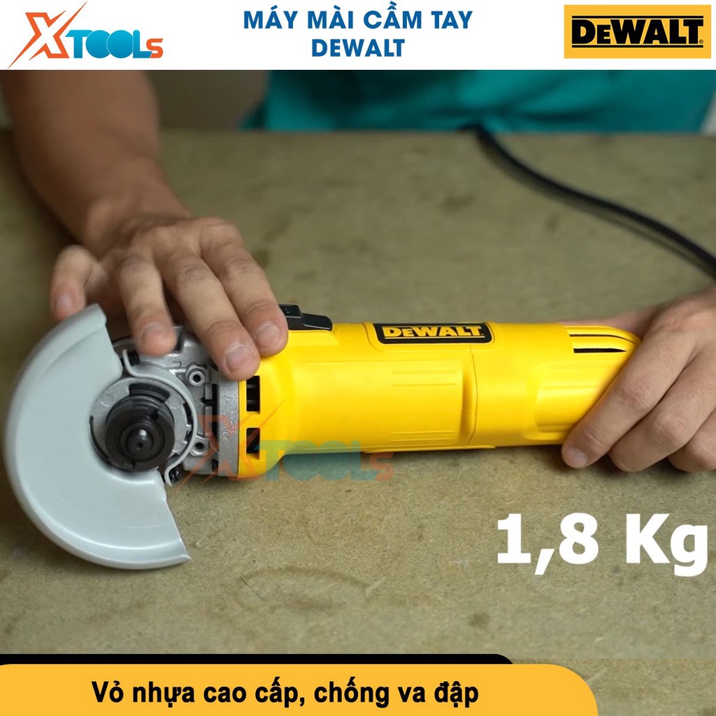 Mày mài cầm tay Dewalt DWE8110S-B1 125mm/M10/720w công tắc trượt, mạnh mẽ, gọn tay máy mài góc [CHÍNH HÃNG][XTOOLS]