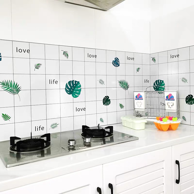 Giấy dán tường bếp chống dầu mỡ miếng decal dán bếp tráng nhôm cách nhiệt khổ 2.5M