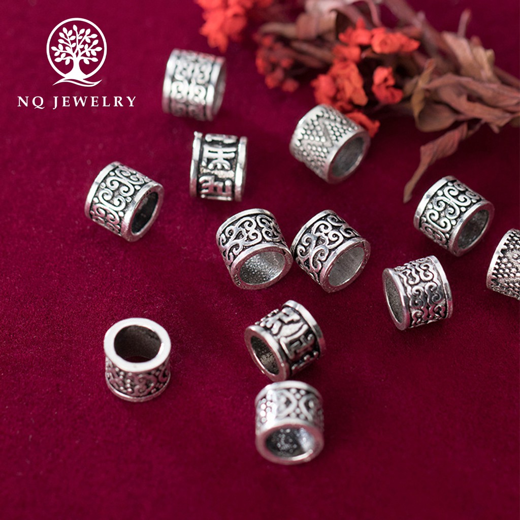 Charm chặn hạt họa tiết hoa văn - NQ Jewelry