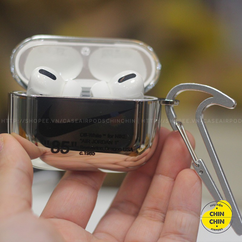 Case Vỏ Ốp Airpod Đựng Tai Nghe Airpods 1/2/Pro Air JD Silver Nhựa TPU Mạ Bạc Cực Đẹp Vỏ Bọc Airpods - Chinchin Case