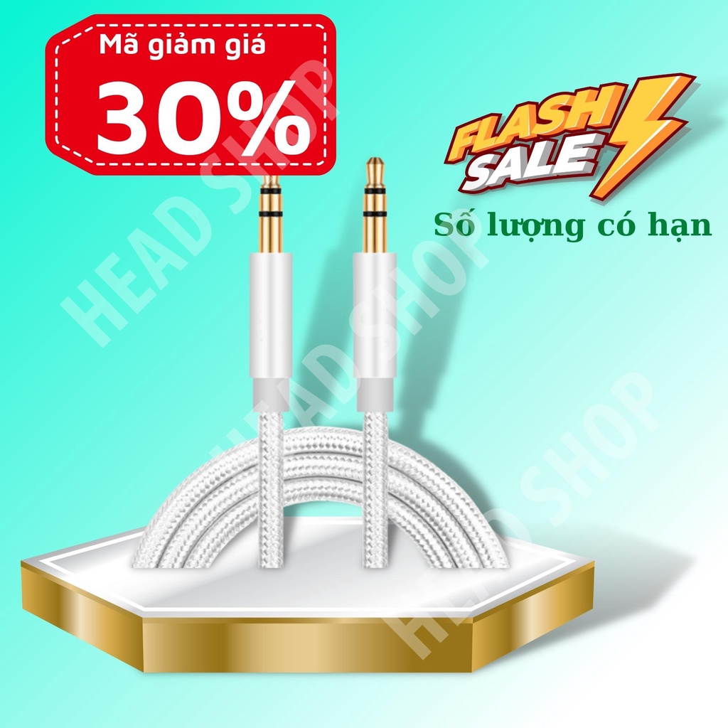 Cáp âm thanh 3.5 to 2 AUX bọc dù (Gía sỉ ) HEAD SHOP