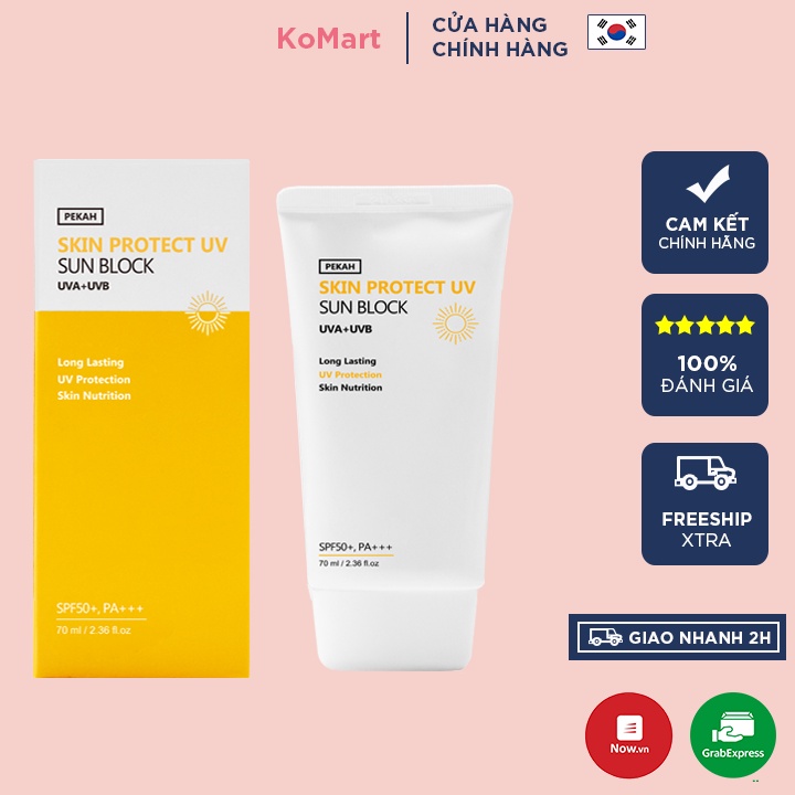 Kem chống nắng Vật Lý PEKAH SKIN PROTECT UV SUN BLOCK SPF50+/PA+++ 70ml