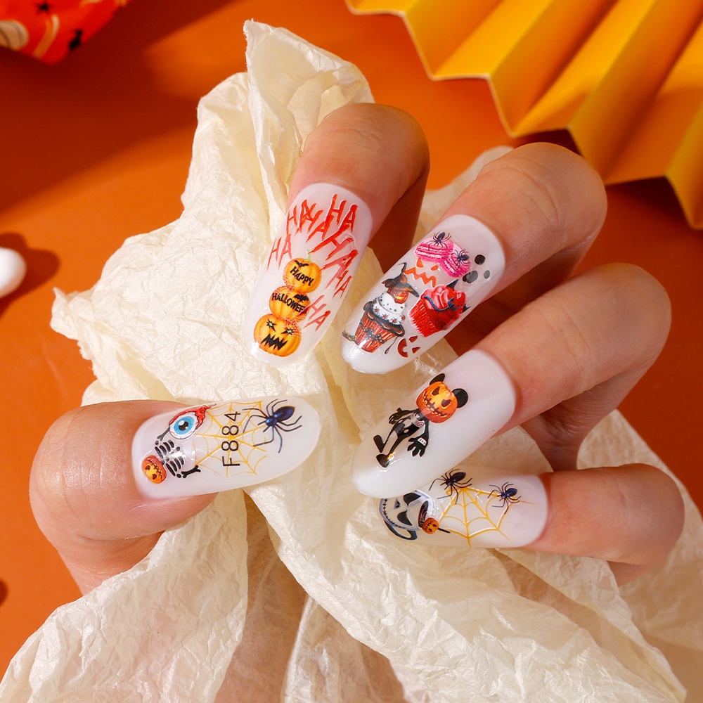 Miếng Dán Trang Trí Móng Tay Họa Tiết Halloween Dễ Thương