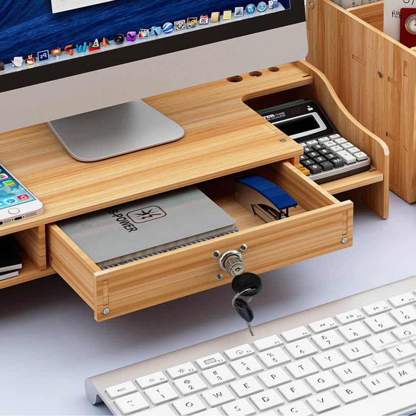Kệ để máy tính đa năng bằng gỗ cứng chắc, mẫu đẹp, phù hợp với mọi màn hình máy tính - NASI Store