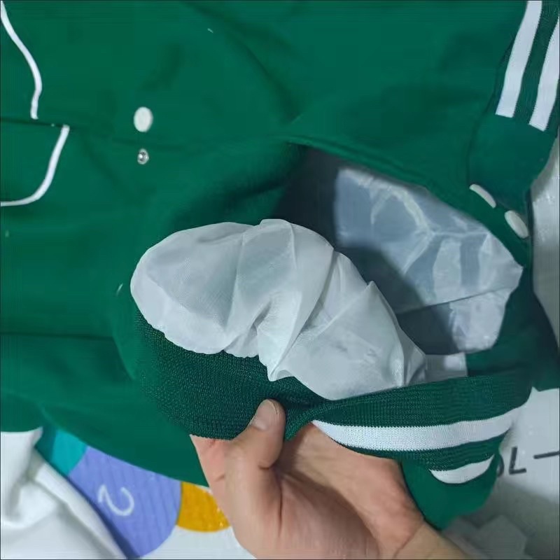 Áo khoác bomber jacket varsity nam nữ Harley Davidson màu xanh lá trần bông trần trám