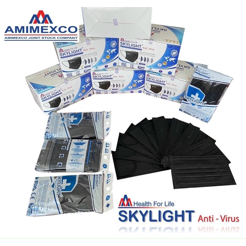 Khẩu trang SkylightMIỄN PHÍ VẬN CHUYỂN ngăn ngừa vi khuẩn lọc bụi đến 99% bảo vệ sức khoẻ chất liệu giấy kháng khuẩn