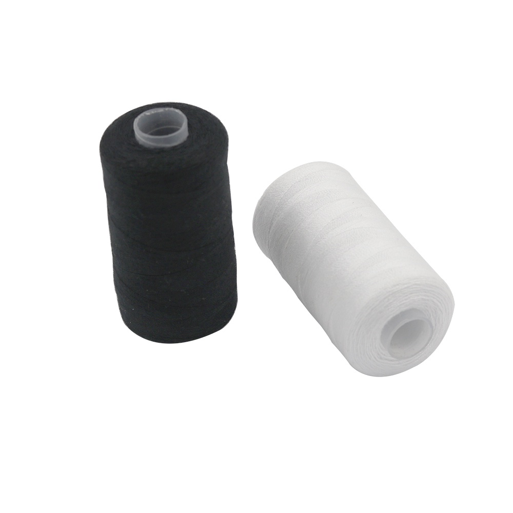 Cuộn Chỉ May Dài 500M Chất Liệu Polyester Màu Trắng Đen