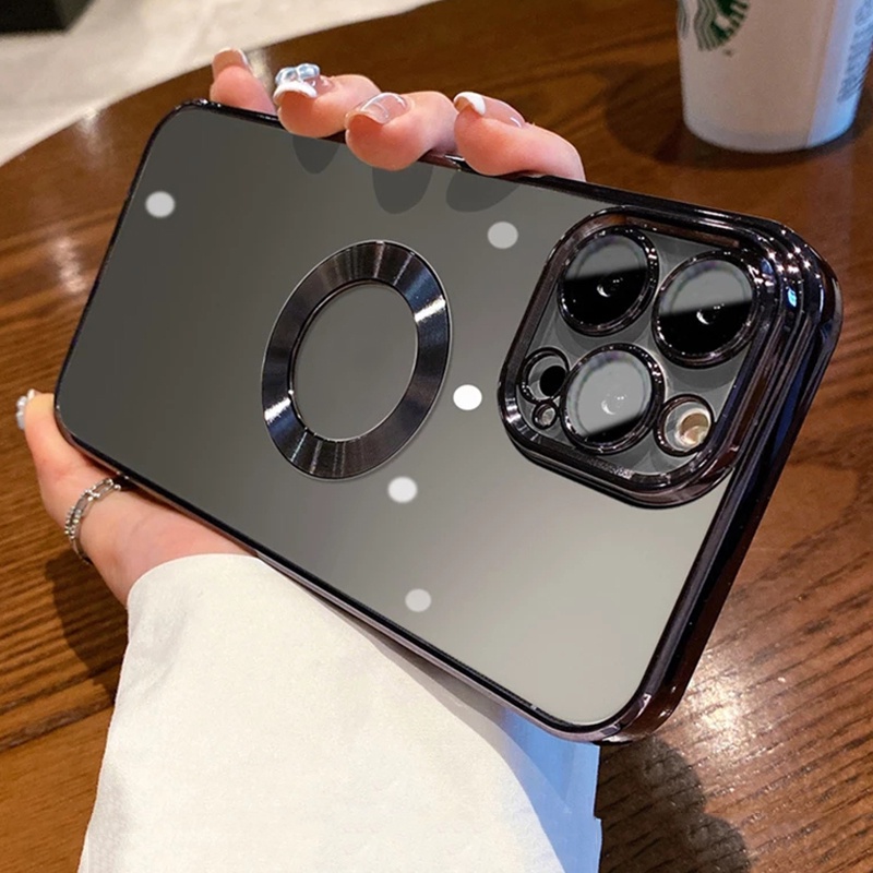 Sang Trọng Ốp Điện Thoại Mềm Trong Suốt Mạ Viền Cho iPhone 12 Pro max 11 Pro max x xs max xr 7 plus 8 plus 13 Pro max 14 Pro max