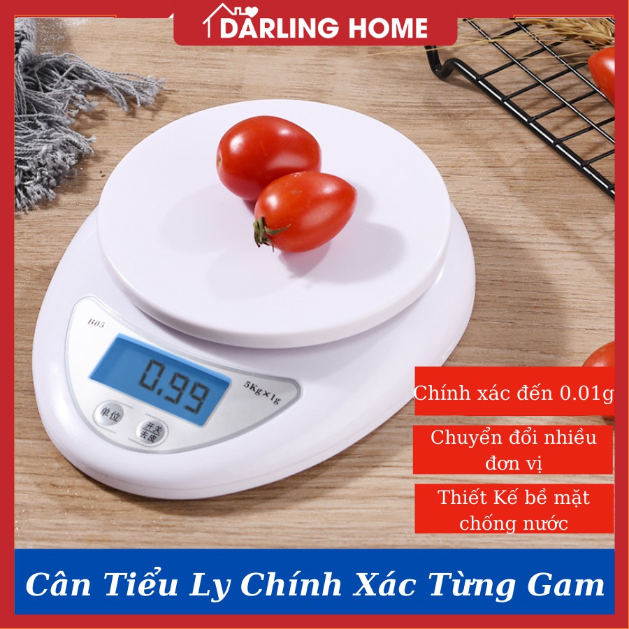 Cân Tiểu Ly Mini Điện Tử Nhà Bếp Chính Xác 1g-5kg