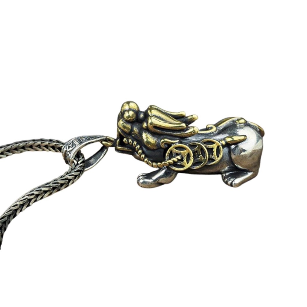 Mặt dây chuyền bạc nam Tỳ Hưu Thiên Lộc chất liệu bạc Thái 925 thời trang phụ kiện trang sức Viễn Chí Bảo M100637