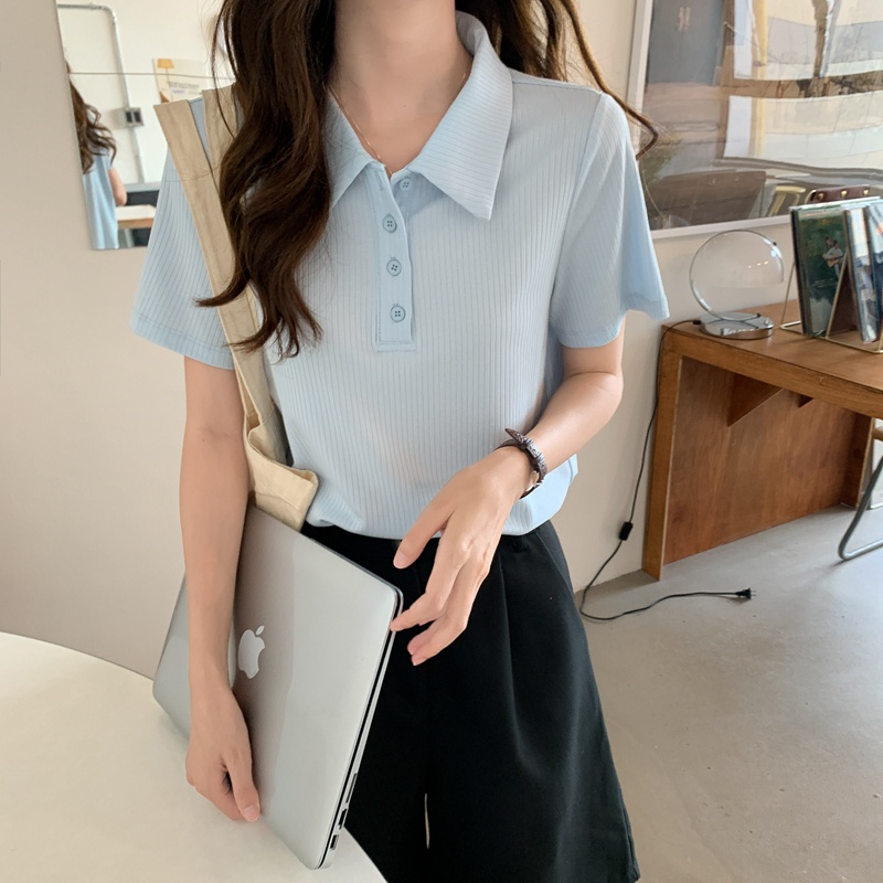 Áo Thun polo Ngắn Tay Phối Hai Màu Thời Trang Sành Điệu 49395