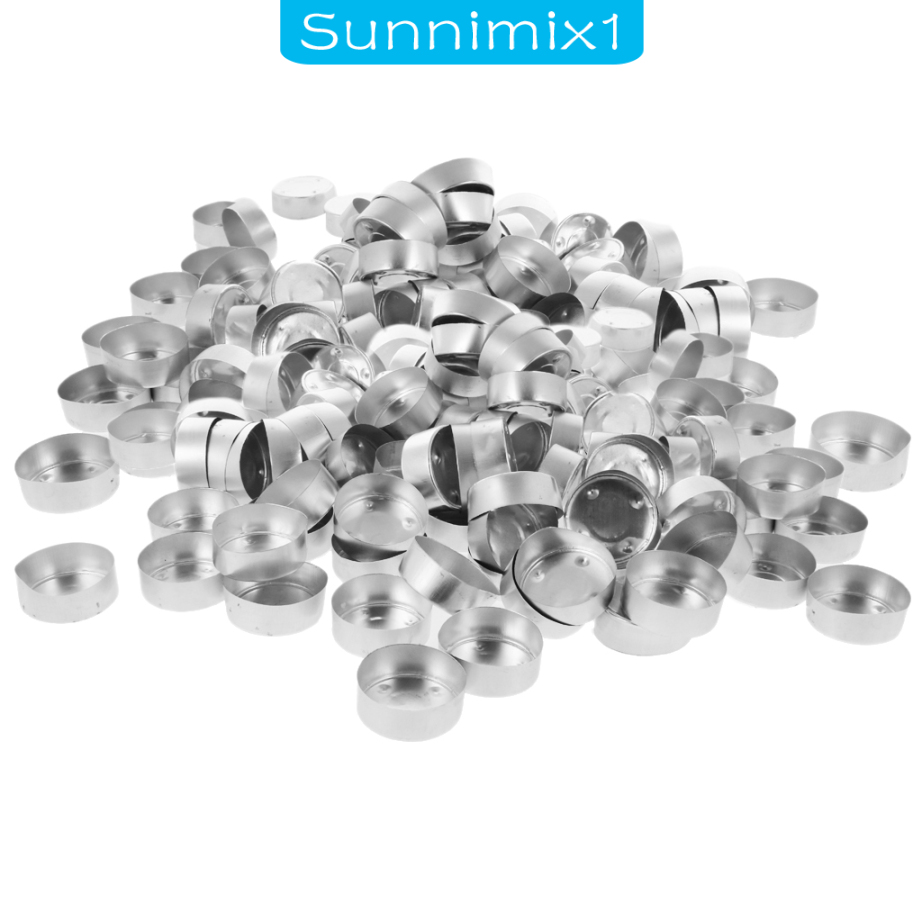[SUNNIMIX1]200 Pieces Empty Aluminum Tealight Cups DIY Candles Containers Case 38x12mm