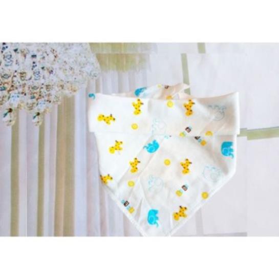 Bộ 5 Khăn Cotton Tam Giác Có Cúc Bấm Cho Bé Giữ Ấm Cổ Và Vệ Sinh