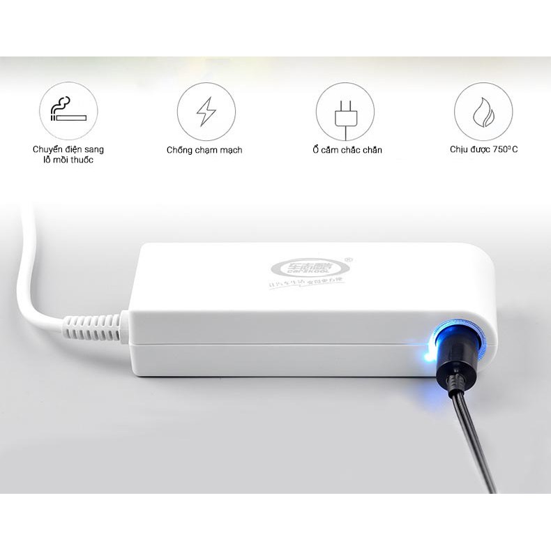 Thiết bị chuyển điện 220V ra 12V qua chân cắm tẩu (lỗ mồi) ô tô - 120W 10A