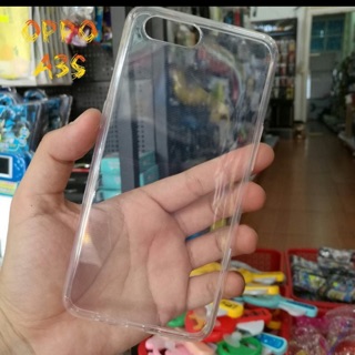Ốp lưng dẻo silicon trong suốt cho oppo A3s tặng kính cường lực