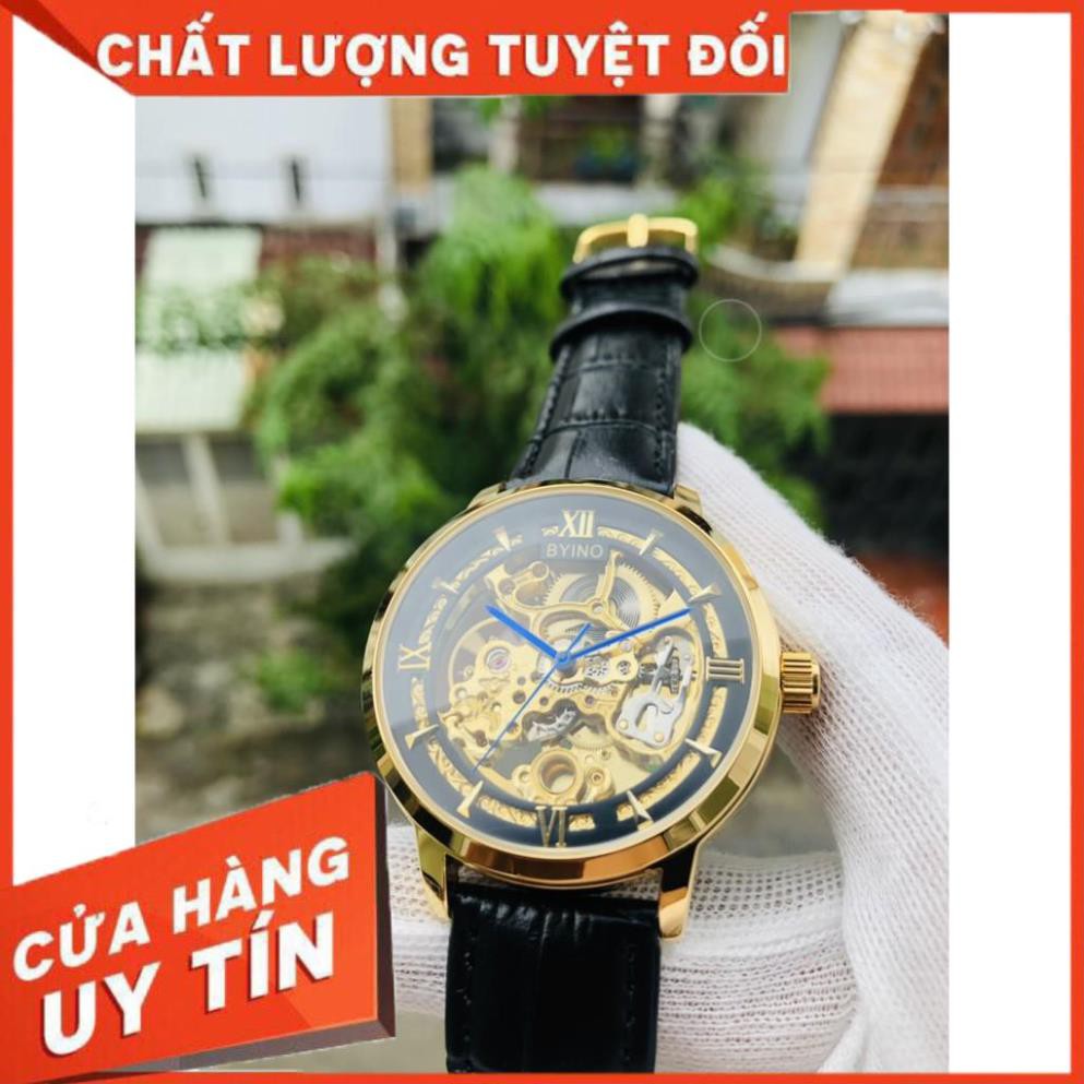 ĐỒNG HỒ NAM BYINO CƠ LỘ MÁY DÂY DA CAO CẤP CHÍNH HÃNG (TẶNG KÈM HỘP)