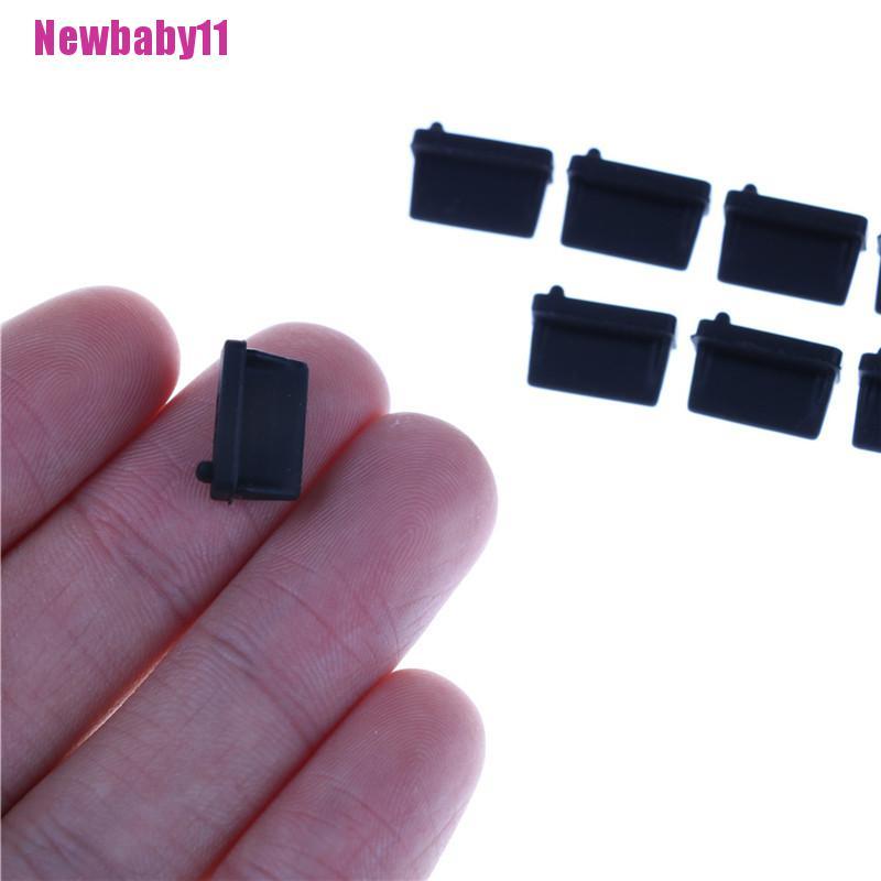 Set 10 Nút Bịt Ổ Cắm USB Chống Bụi Bằng Cao Su Màu Đen Hình Chữ A