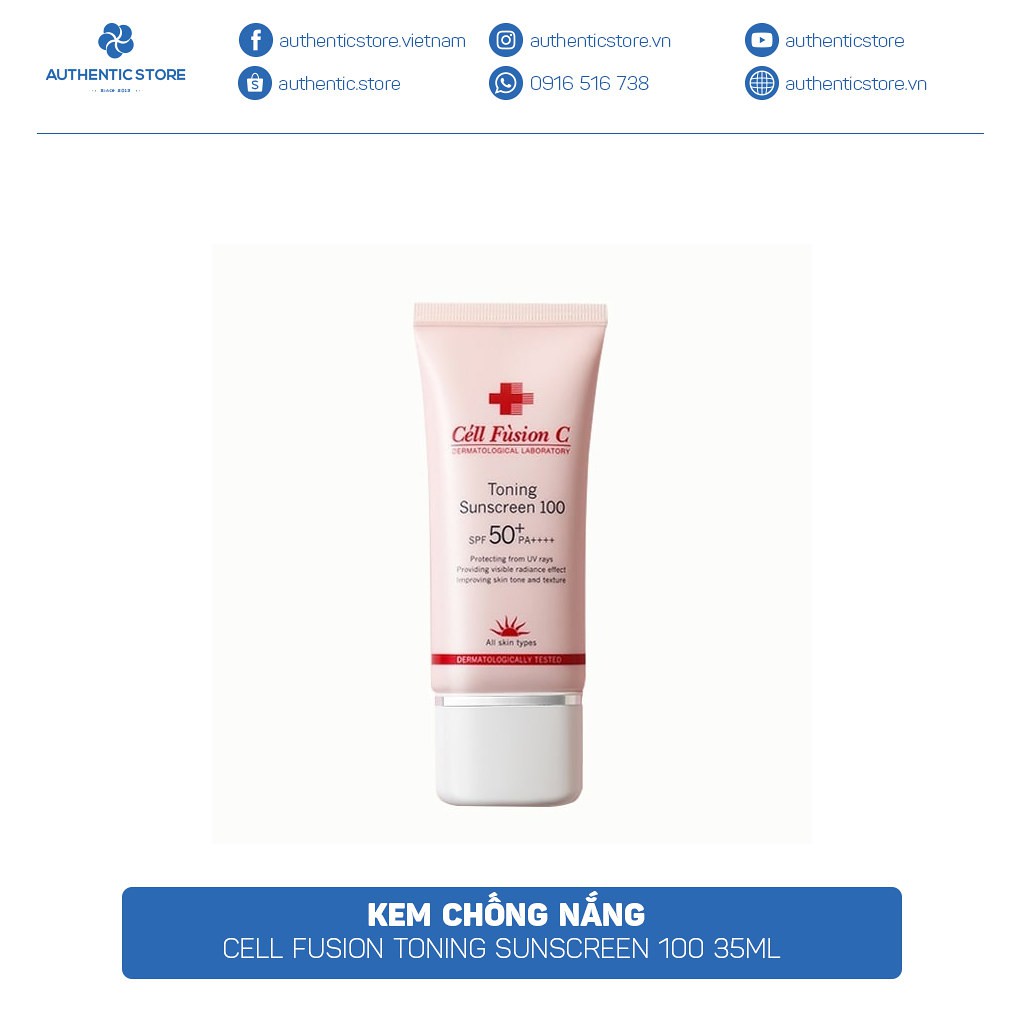 Kem chống nắng Cell Fushion C Toning Sunscreen nâng tông da 50ml (Hồng)