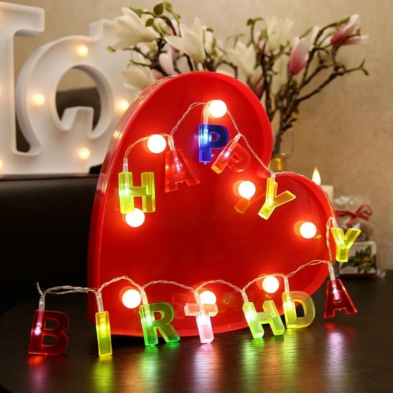 Dây đèn LED 1.3m nhiều màu sắc độc đáo dùng trang trí sinh nhật